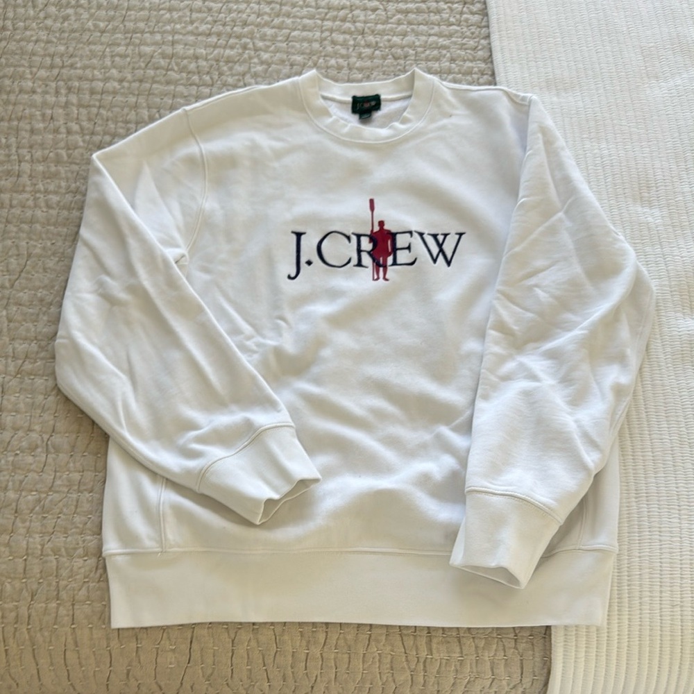 J.Crew Heritage Logo White Crewneck Sweatshirt